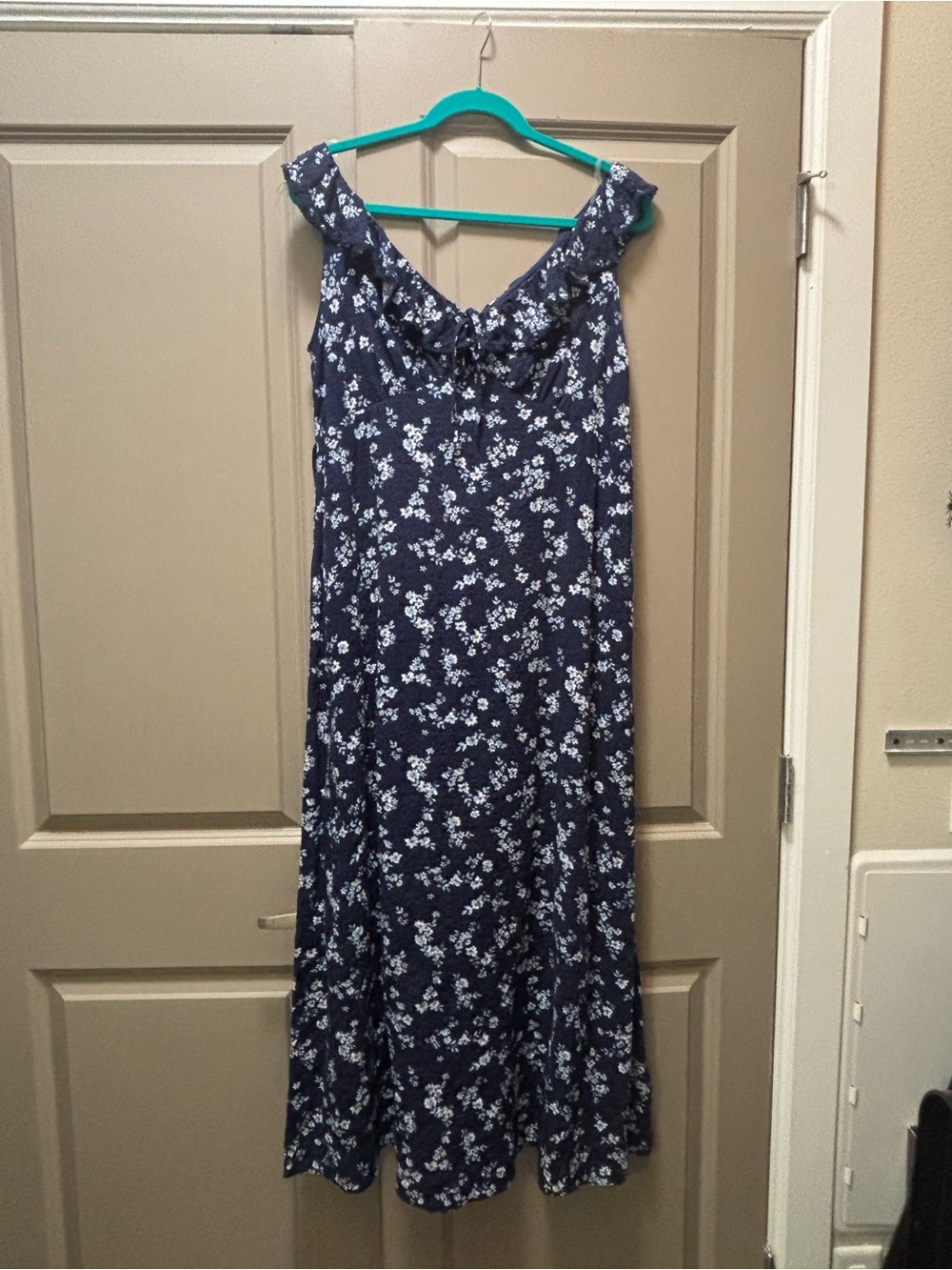 Navy Blue Floral Maxi Dress